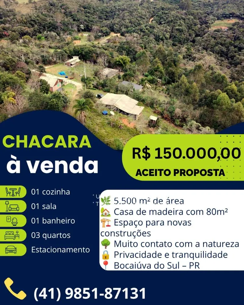 CHÁCARA À VENDA EM BOCAIÚVA DO SUL — 5.500 m²