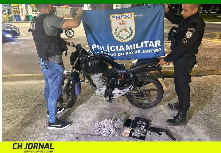 Dupla tenta fugir em moto sem placa no Lagomar, mas acaba parando no “pit stop” da 128ª DP
