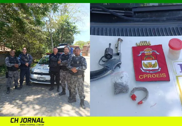 Ação Integrada em Córrego do Ouro resulta em apreensão de arma e entorpecentes
